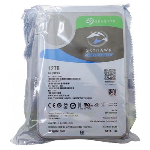 Жесткий диск Seagate SkyHawk AI, 12000 GB, HDD SATA ST12000VX0008, 7200rpm, 256MB cache, SATA 6 Gb/s