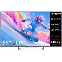 Телевизор 55", Yasin 55Q90, QLED 4K, Smart, Google TV, голосовое управление