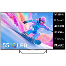 Телевизор 55", Yasin 55Q90, QLED 4K, Smart, Google TV, голосовое управление