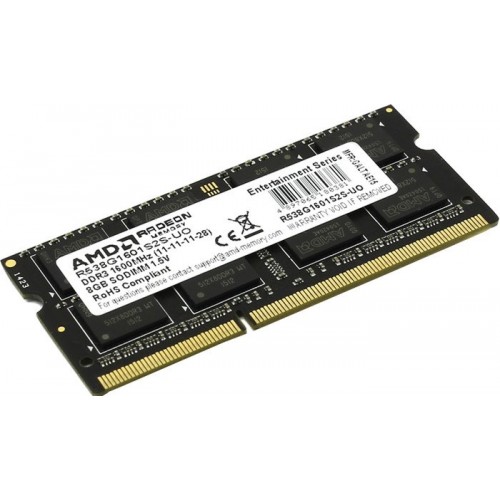 Оперативная память для ноутбука 8Gb DDR3 1600MHz AMD Radeon R5 Entertainment Series R538G1601S2S-U