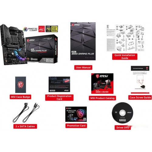 Материнская плата MSI MPG B550 GAMING PLUS AM4 4xDDR4 6xSATA3 RAID 2xM.2 HDMI DP ATX
