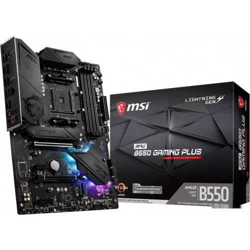 Материнская плата MSI MPG B550 GAMING PLUS AM4 4xDDR4 6xSATA3 RAID 2xM.2 HDMI DP ATX