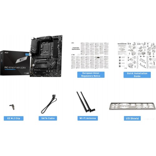 Материнская плата MSI PRO B760-P WIFI DDR4 LGA1700 4xDDR4 4xSATA3 RAID 2xM.2 HDMI DP ATX