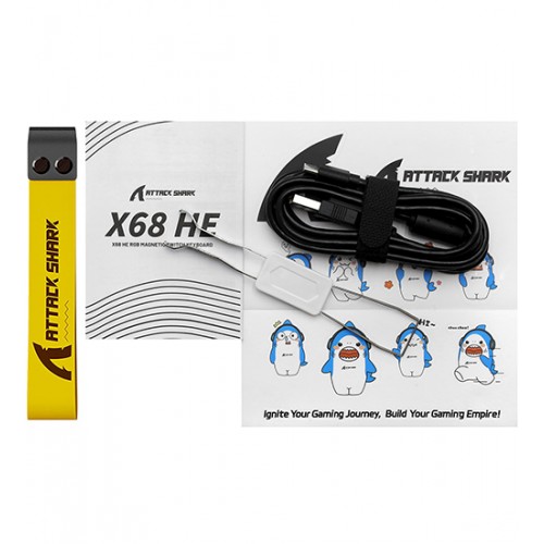 Клавиатура USB, Attack Shark X68 HE Black, KeyBoard mechanical, USB-C