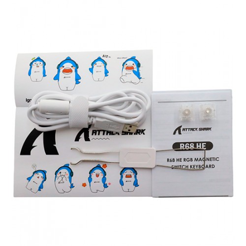 Клавиатура USB, Attack Shark R68 HE Ice Ninja, KeyBoard mechanical, USB-C