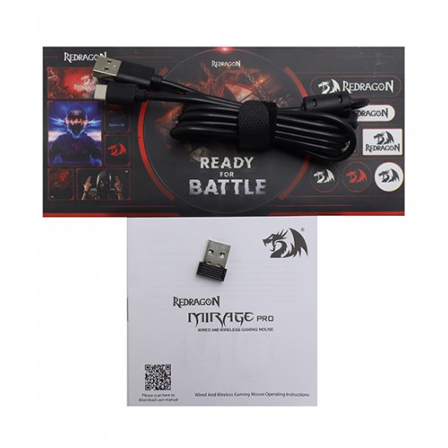 Мышь Redragon Mirage, USB, (74847), Mouse Pro, Wireless, Optical 4800 dpi, 1AA, Black (71432)
