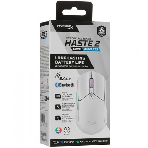 Мышь HyperX Pulsefire Haste, BT, Mouse (8R2E7AA), 12000dpi, White
