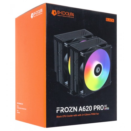 Система охлаждения ID-Cooling FROZN A620 PRO XE ARGB BLACK, Cooler S1954/1700/1851/1200/AMD, 260W, 300-2000rpm,4pin