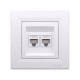 Розетка двойная компьютерная SE EPH4800121 Asfora RJ45 кат. 6 в сборе белый