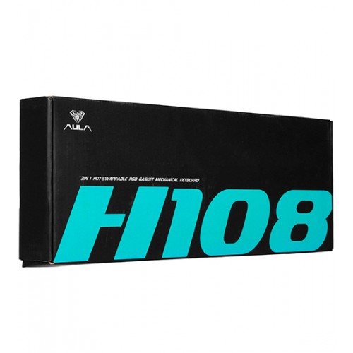 Клавиатура Bluetooth, Aula H108 , White-Black-Blue, KeyBoard BT/wireless/Type-C, mechanical