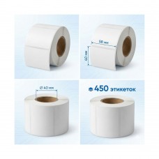 Термоэтикетки в рулоне Europrint EPLE-58.40.450.40, ECO, 58х40мм, в рулоне 450шт., диаметр втулки 40