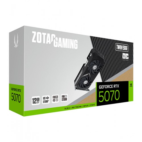 Видеокарта ZOTAC RTX 5070 TWIN EDGE OC, 12 GB, GPU NVIDIA,, HDMI/3DP,GDDR7/192-bit, [ZT-B50700H-10P]
