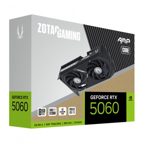 Видеокарта ZOTAC RTX 5060 AMP CORE, 8 GB, GPU NVIDIA, HDMI/3DP,GDDR7/128-bit, [ZT-B50600F2-10M]