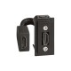 Розетка HDMI Bticino K4284P Living Now с накладкой на 1 модуль Чёрный