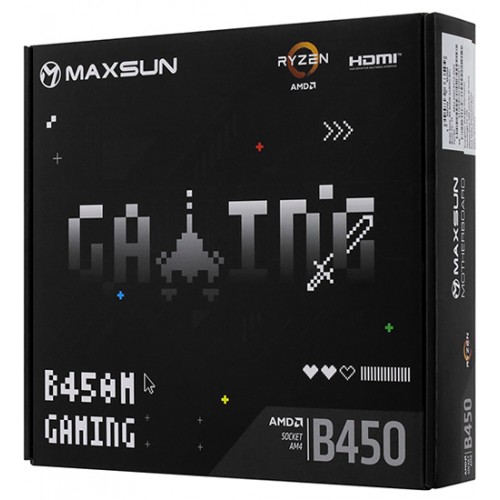 Материнская плата MaxSun B450M GAMING WIFI, MB Socket AM4, ATX, AMD B450 (DP+HDMI), 2DDR4, 2PCIx16, 4PCIx1