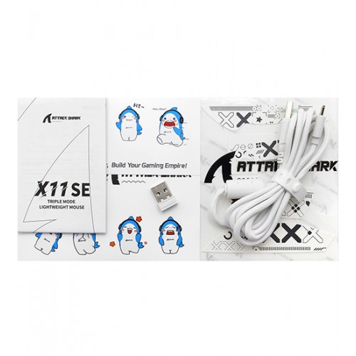 Мышь ATTACK SHARK X11 SE White, белый, Mouse Optical 22000 dpi, BT/2.4GHz/USB, White