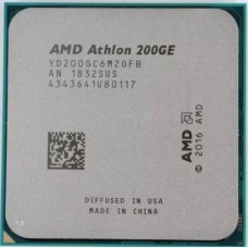 Процессор AMD Athlon 200GE, 3.2Gh(Max), AM4, 2C/4T, L2 1MB, L3 4MB, Radeon Vega 3 Graphics, 35W, OEM