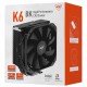 Кулер для процессора PCCooler S1200/115x/1700/AMD, K6 BK, 400-1600rpm, 240W, 76.85 CFM, 29 dBA, black