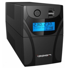 ИБП Ippon Back Power Pro II 800, 800VA, 480ВТ, AVR 162-290В, 4хС13, управление по USB, RJ-45, LCD, без кабелей