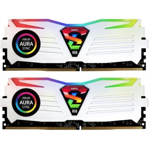 Комплект модулей памяти 16GB Kit (2x8GB) GEIL DDR4 2400MHz SUPER LUCE RGB WHITE GLWS416GB2400C17DC