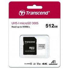 Карта памяти MicroSD 512GB Class 10 U3 A1 Transcend TS512GUSD300S-A