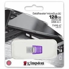 USB Флешка Kingston 128 GB, DataTraveler MicroDuo 3C, USB 3.2, Type-C, Violet, DTDUO3CG3/128GB