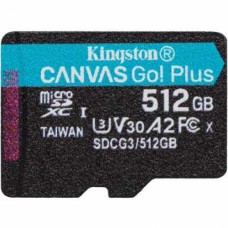 Карта памяти Kingston 512GB microSDXC Canvas Go Plus 170R A2 U3 V30 Card,без адаптера, SDCG3/512GBSP