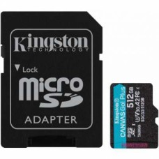 Карта памяти Kingston 512GB microSDXC Canvas Go Plus 170R A2 U3 V30 Card, с адаптером, SDCG3/512GB