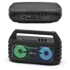 Bluetooth Акустическая система Ritmix SP-610B, 2*6W, BT5.0/FM/mSD/USB/AUX/mic in, 2000mAh/USB power, black