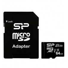 Карта памяти microSDXC  64GB, Silicon Power SP064GBSTXBU1V10SP, Class 10, +adapter