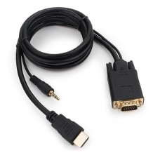 Converter, HDMI m -> D-Sub (VGA) m + audio, Cablexpert A-HDMI-VGA-03-6, 1,8 м, black
