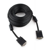 Кабель VGA Premium Cablexpert CC-PPVGA-10M-B, 15M/15M, 10м, черный, двойной экран, феррит.кольца, па