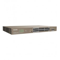 Коммутатор 24+2 port 10/100/1000M Tenda TEG1126P-24-410W, PoE-370W, desktop