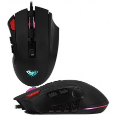 Мышь Aula H512, Gaming, Optical 5000 dpi, USB, 12 button, RGB backlit, black
