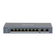 Коммутатор  8 port 10/100M Hikvision DS-3E0310P-E/M, 8 x PoE + 2 x RJ45 10/100M