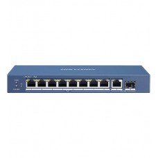 Коммутатор  8 port 10/100/1000M Hikvision DS-3E0510P-E, 8 x Gb PoE + 1 x RJ45 10/100/1000M + 1 x Gb SFP