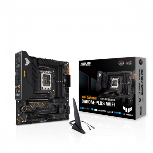 Материнская плата ASUS TUF GAMING B660M-PLUS WIFI, LGA1700 4xDDR5 4xSATA3 RAID 2xM.2 HDMI DP mATX