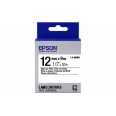 Лента Epson LK4WBN Std Blk/Wht 12/9, 12mm, 9m, C53S654021