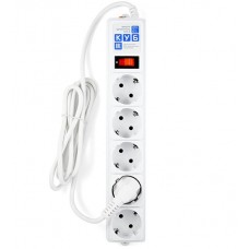Сетевой фильтр Power Cube, 1.9м, SPG-B-6, 5 розеток, 10A/2.2кВт, Серый