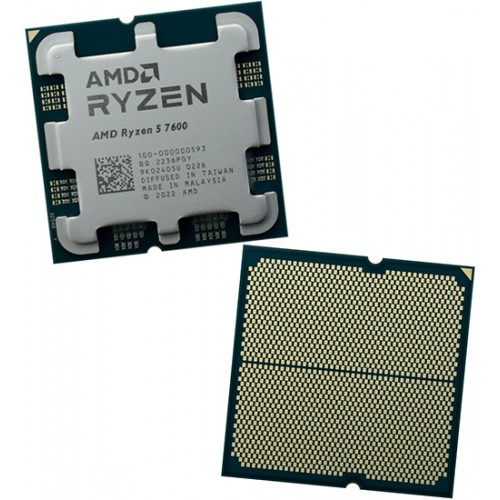 Процессор AMD Ryzen 5 7600, 3.8GHz (Raphael, 5.1), 6C/12T, (100-100001015), 6/32MB, 65W, AM5, oem