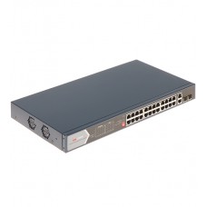Коммутатор 24 port 10/100/1000M Hikvision DS-3E0528HP-E, 4xGb Hi-PoE, 2xGb Uplink, 2xSFP, PoE 370W, rack