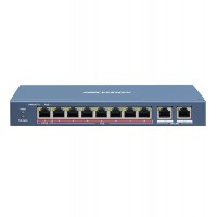 Коммутатор  8+2 port 10/100M Hikvision DS-3E0310HP-E, 2xGB RJ45, PoE 110W, desk\rack