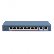 Коммутатор  8+2 port 10/100M Hikvision DS-3E0310HP-E, 2xGB RJ45, PoE 110W, desk\rack
