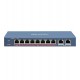Коммутатор  8+2 port 10/100M Hikvision DS-3E0310HP-E, 2xGB RJ45, PoE 110W, desk\rack