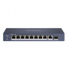 Коммутатор  8 port 10/100/1000M Hikvision DS-3E0510HP-E, 2xGb Hi-PoE, 1xGb RJ45, 1xGb fiber, PoE 110W