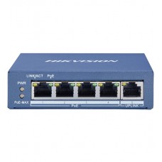 Коммутатор  4 port 10/100M Hikvision DS-3E0505P-E, 1xGb Uplink, PoE 35W, desktop