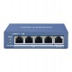 Коммутатор  4 port 10/100M Hikvision DS-3E0505P-E, 1xGb Uplink, PoE 35W, desktop