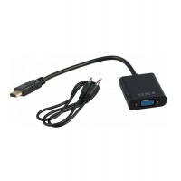 Кабель HDMI -> VGA Cablexpert A-HDMI-VGA-03, 19M/15F, длина 15см, аудиовыход Jack3.5