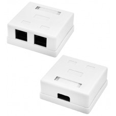 Розетка сетевая Cablexpert NA-TA/1, 1 порт RJ-11, 1 порт RJ-45, Cat.5e, UTP, белая