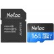 Карта памяти microSDHC 16Gb, Netac P500STN, SD адаптер (NT02P500STN-016G-R)